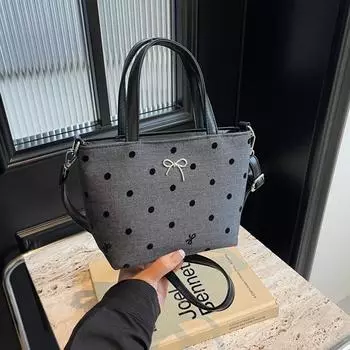 Женская холщовая сумка через плечо, маленькая сумочка чёрный