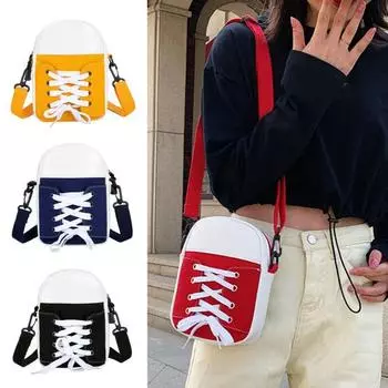 Женская холщовая сумка через плечо, повседневная маленькая сумка через плечо, холщовая сумка через плечо с дизайном обуви вино красного