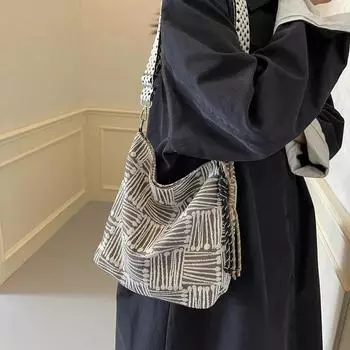 Женская холщовая сумка, дизайнерская повседневная сумка, сумка-мессенджер, большая вместимость, хлопковая многоразовая пляжная сумка