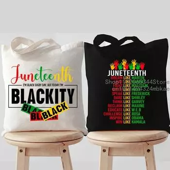 Женская холщовая сумка на плечо Celebrate Juneteenth Graphics Shopping Bags Black History Tote Bags Dream Like Martin Print Handbags розовый