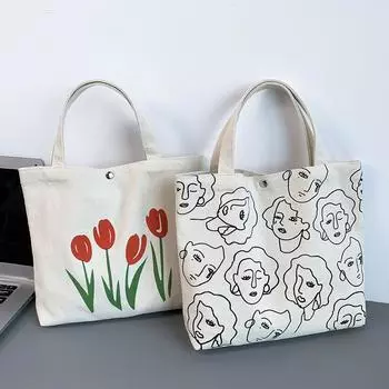Женская холщовая сумка, ручная сумка-бенто, литературная милая сумка для мамы, дорожная сумка