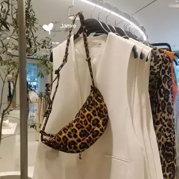 Женская холщовая сумка с леопардовым принтом, сумка через плечо, женская сумка-мессенджер