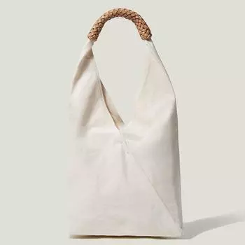 Женская холщовая сумка-седло, простой стиль, однотонная сумка-ведро через плечо, плетеная модная сумка-тоут чёрный