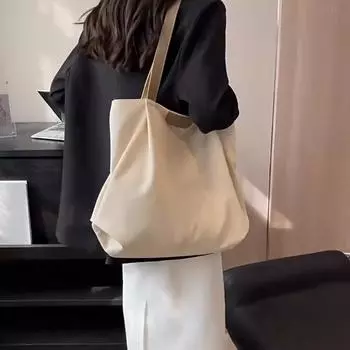 Женская Холщовая Сумка Сплошной Цвет Дизайнерская Женская Повседневная Сумка Сумка На Ремне Большой Вместимости Хлопковые Пляжные Сумки Для Покупок 42x16x34cm хаки