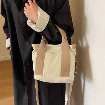 Женская холщовая сумка, сумка большой вместимости, однотонный цвет