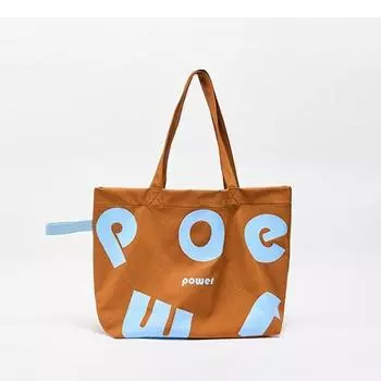 Женская холщовая сумка Tooxika большой вместимости, спортивный стиль, контрастные буквы, ручная сумка через плечо оранжевый