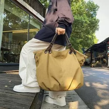 Женская холщовая сумка-тоут, новая упаковка, большая вместимость, ретро, простая, универсальная, почтовая сумка, студенческий класс, упаковка