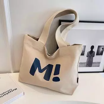 Женская холщовая сумка-тоут, очень прочная, большая сумка для покупок, укрепленные ручки, сумка-тоут через плечо для ежедневного использования, минималистичный многоразовый, экологически чистый дизайн белый