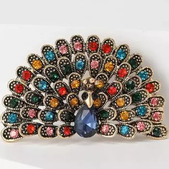 Женская хрустальная брошь павлин булавка броши со стразами подарки свадебная вечеринка лацкан розовый