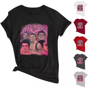 Женская и мужская футболка с круглым вырезом и коротким рукавом, повседневная, с принтом L чёрный