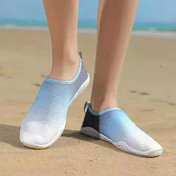 Женская и мужская обувь для воды, дышащие, быстросохнущие, мягкие босиком, аква-носки для пеших прогулок, плавания, пляжного серфинга, йоги EU:45 белый