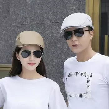 Женская и мужская однотонная фуражка, быстросохнущая, дышащая, защита от солнца, повседневная берет в стиле ретро, кепка чёрный