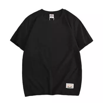 Женская и мужская однотонная хлопковая летняя повседневная свободная футболка с короткими рукавами и круглым вырезом M