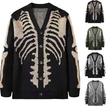 Женская и мужская повседневная модная верхняя одежда однотонный свободный вязаный свитер с длинными рукавами L армия зеленый