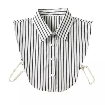 Женская и мужская простая хлопковая рубашка с поддельным воротником, декоративная рубашка с заостренным воротником, поддельный воротник внутри, всесезонный полосатый стиль