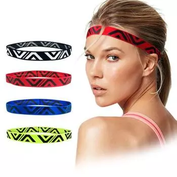 Женская и мужская противоскользящая повязка для волос для йоги, эластичная повязка на повязку, спортивная повязка на голову для бега флуоресцентный зеленый