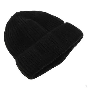 Женская и мужская стильная вязаная шапка бини тюбетейка матросская без полей ретро скейтборд чёрный