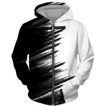 Женская и мужская толстовка с 3D принтом, куртка на молнии с капюшоном, пальто, размер S-6XL