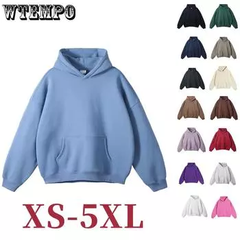 Женская и мужская толстовка с капюшоном, однотонная, свободного покроя, флисовая толстовка свободного покроя M чёрный