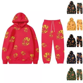 Женская и мужская толстовка с капюшоном, повседневный большой пуловер с принтом в стиле ретро, толстовка с длинными рукавами L армия зеленый