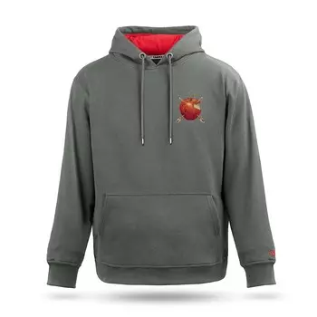 Женская и мужская толстовка с капюшоном унисекс с принтом, рисунком «ручка и яблоко», хлопок с карманом-кенгуру, толстовка с капюшоном, Tarrzzcom