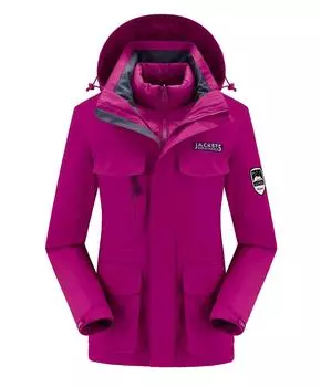 Женская и мужская ветрозащитная водонепроницаемая теплая утолщенная и пуховая куртка одежда пуховик из двух частей купить куртку XS чёрный