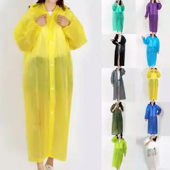 Женская и мужская желтая/черная прозрачная куртка с капюшоном, водонепроницаемое пончо, дождевик, плащ из ЭВА, дождевик для девочек белый