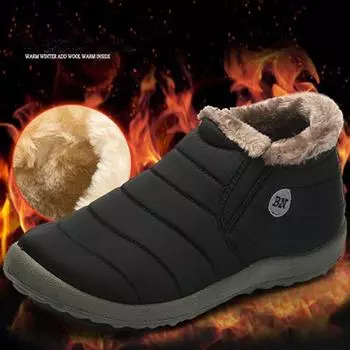 Женская и мужская зимняя обувь, однотонные зимние сапоги, хлопок внутри, нескользящая подошва, сохраняет тепло, водонепроницаемость 35 вино красного