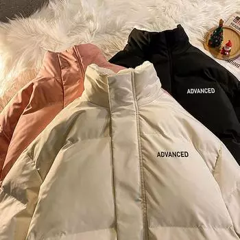Женская и мужская зимняя одежда плюс бархатное пуховое пальто ветрозащитная куртка парки куртка пальто подростковая ветровка с воротником-стойкой пальто мужские S розовый
