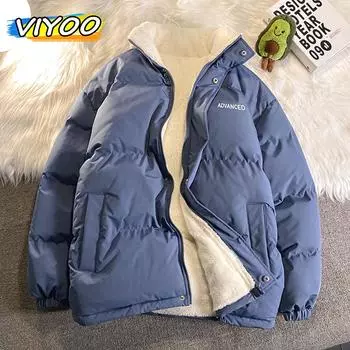 Женская и мужская зимняя одежда плюс бархатное пуховое пальто ветрозащитная куртка парки куртка пальто подростковая ветровка с воротником-стойкой пальто мужские S белый