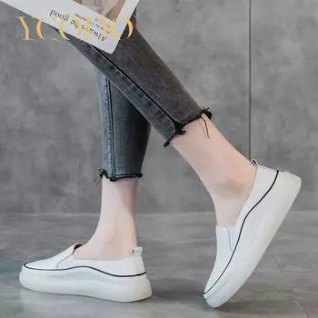 Женская и студенческая весенне-летняя повседневная обувь из натуральной кожи на мягкой подошве, легкая дышащая обувь 42