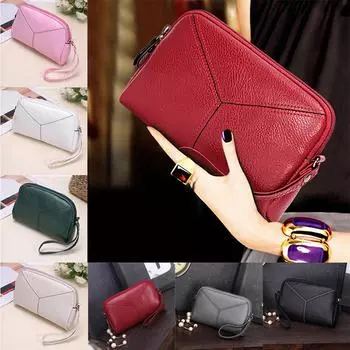 Женская искусственная кожа Многофункциональная мини-телефонная карта Монета-клатч чёрный