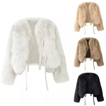 Женская искусственная мягкая куртка зимняя жилетка верхняя одежда XL чёрный