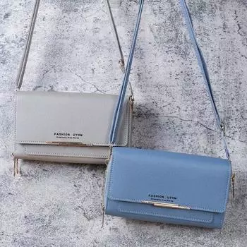 Женская карманная сумка через плечо, качественная модная модная сумка на молнии с верхом, двойная сумка для телефона, женский женский сотовый кошелек коричневый