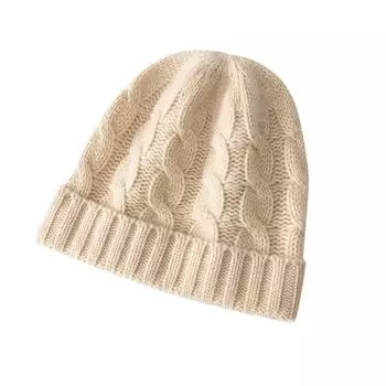 Женская кашемировая шапка Advanced, однотонная вязаная шапка, теплая, для улицы, с витым цветком, плотная, повседневная, весна и осень, новинка One size