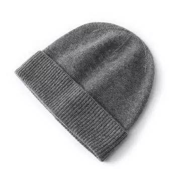 Женская кашемировая шапка Qinghe кашемир 30% кашемир 70% шерсть Женский осенне-зимний кашемировый платок мягкий и теплый мясо коричневый