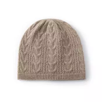 Женская кашемировая шапка Qinghe кашемир 30% кашемир 70% шерсть Женский осенне-зимний кашемировый платок мягкий и теплый бежевый