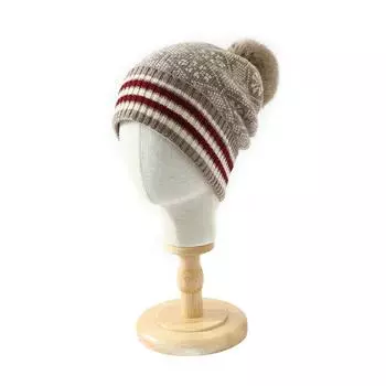 Женская кашемировая шапка Qinghe кашемир 30% кашемир 70% шерсть Женский осенне-зимний кашемировый платок мягкий и теплый коричневый