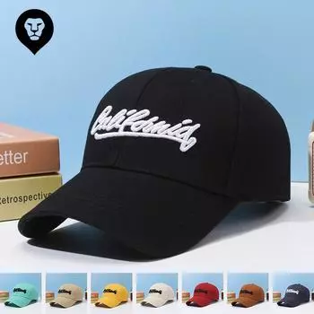 Женская кепка с капюшоном на весну и осень, мужская корейская версия, повседневная бейсболка с вышивкой и буквами, новая бейсболка Adjustable чёрный