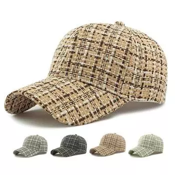 Женская кепка в клетку, бейсболка с козырьком от солнца чёрный