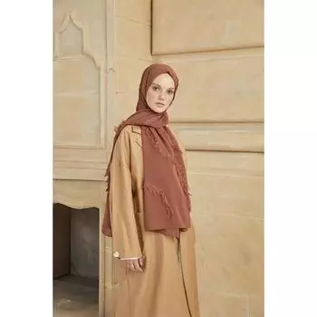 Женская кисточка с детальной отделкой Fulya Shawl Brown