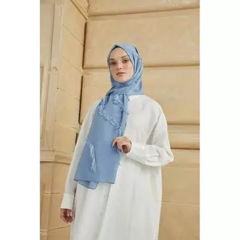 Женская кисточка с подробным описанием Fulya Shawl Blue