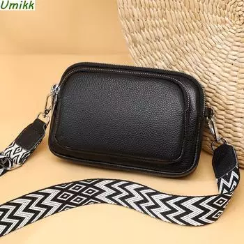 Женская классическая сумка через плечо, большая вместительная простая сумка через плечо из натуральной кожи с широким регулируемым ремешком, повседневная сумка с 2 ремнями белый