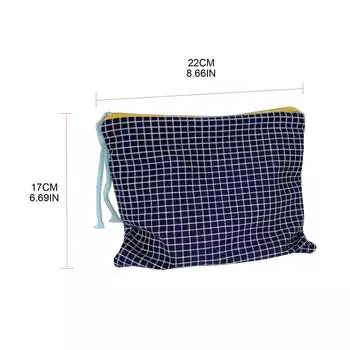 Женская клетчатая косметичка модная хлопковая косметичка на молнии многоцелевая для девушек и женщин фиолетовый