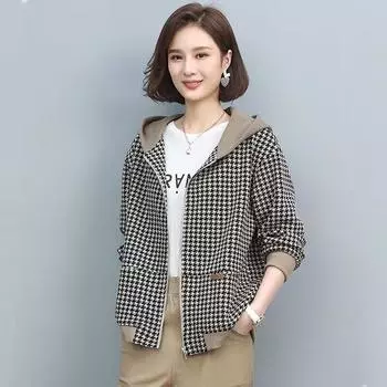 Женская клетчатая куртка больших размеров, модная повседневная свободная облегающая верхняя одежда с длинными рукавами, универсальное женское пальто XXXXL чёрный