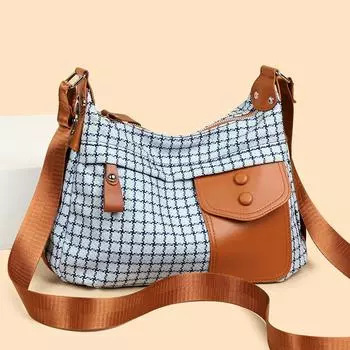 Женская клетчатая сумка в стиле пэчворк, маленькая квадратная сумка через плечо через плечо