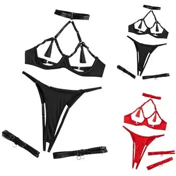 Женская кофточка с нижней частью и подушечкой на груди, сексуальное нижнее белье большого размера с подушечкой на груди S