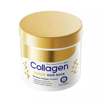 Женская коллагеновая маска для разглаживания волос, питательный кондиционер для волос One Size белый