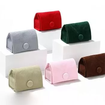 Женская компактная бархатная шкатулка для украшений, винтажное кольцо, держатель для сережек, чехол для свадебной церемонии One Size розовый