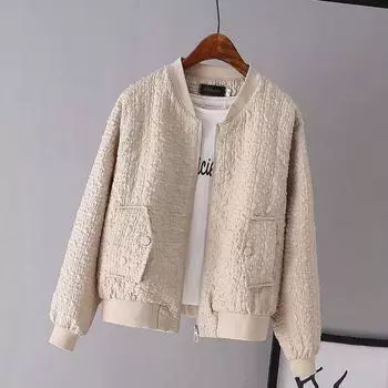 Женская короткая бейсбольная форма, однотонные повседневные топы на молнии с круглым вырезом для маленьких людей 3XL